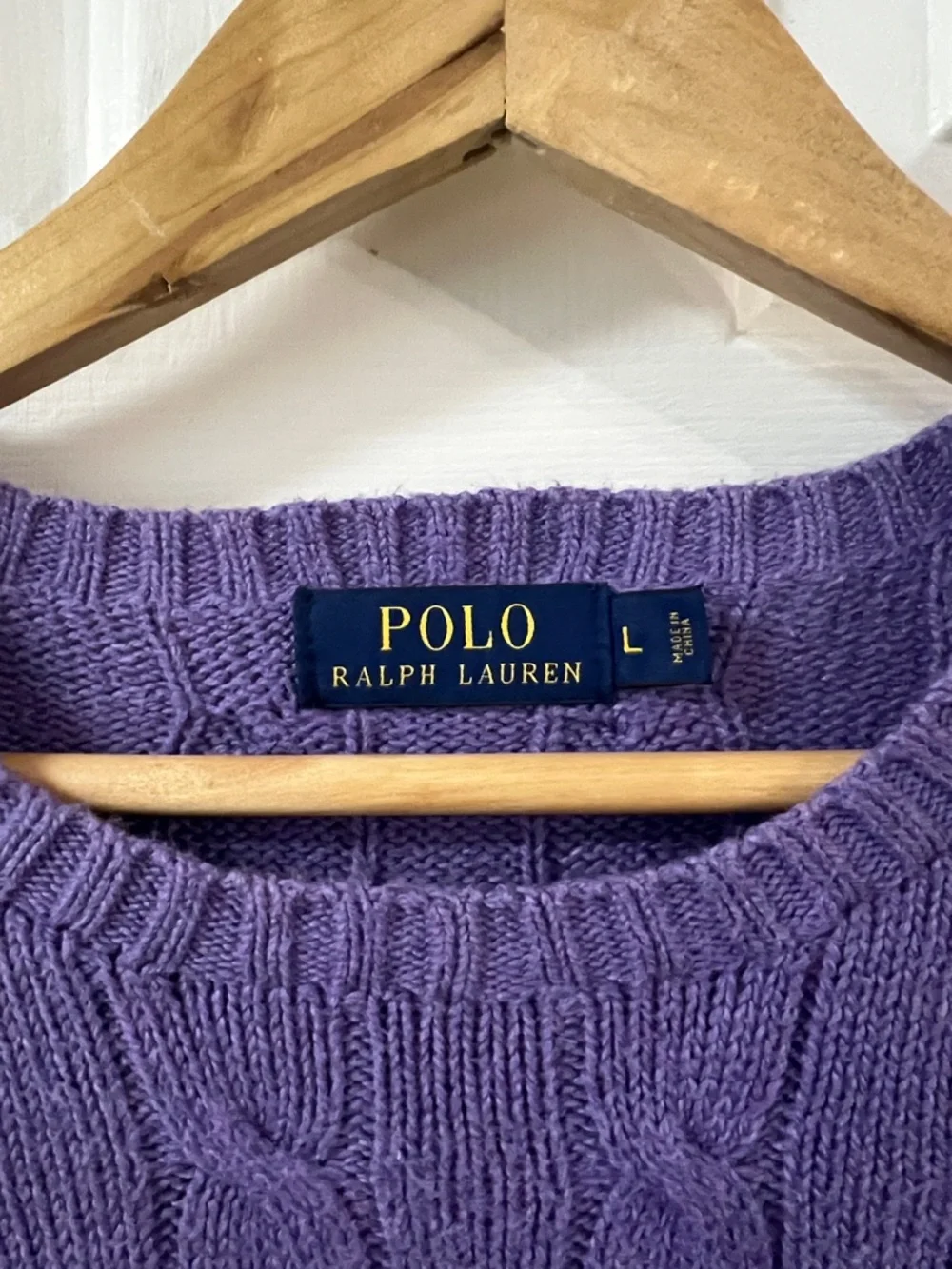 Polo by Ralph Lauren Purple Cable-Knit Crewneck Sweater - Picture 2 of 7